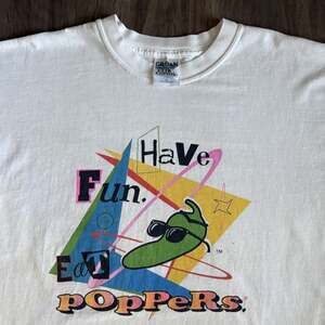 Vintage Jalapeno Pepper T-Shirt Men's Size XL Poppers 1990s White